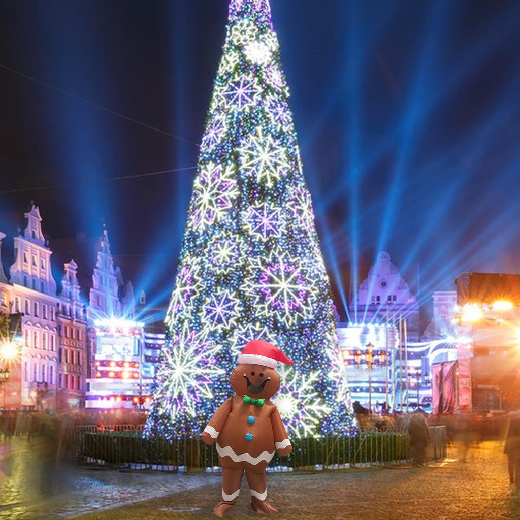 Gingerbread Man Inflatable Costume Brown Xmas Inflatable Costume Suitable For 150 to 190cm Height