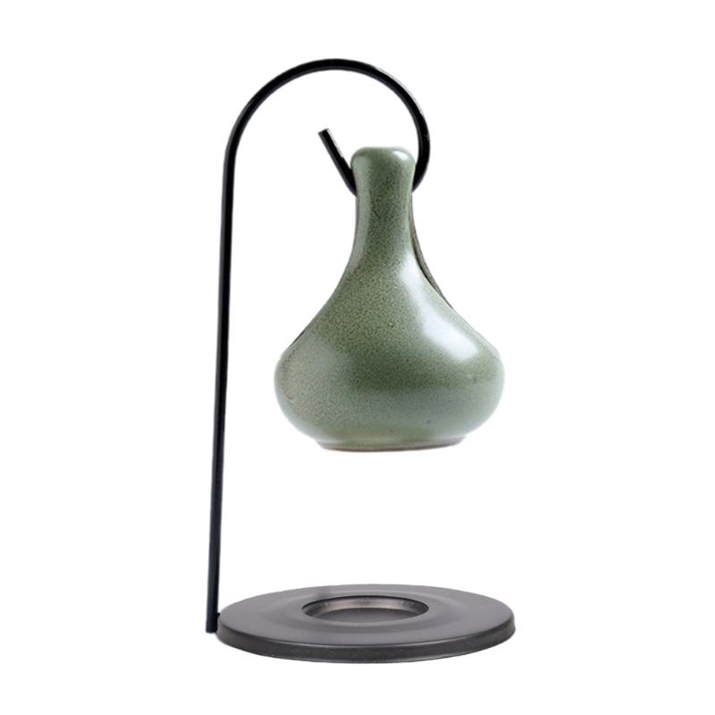Hanging Ceramics Essential Oil Melt Warmer Diffuser Aromatherapist Tealight Candle Holder Iron Rack for Bedroom Decors