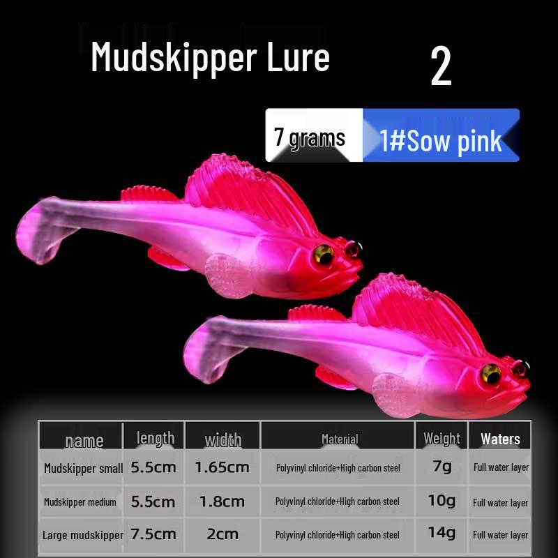 Mudskipper Anti-Snag T-Tail Soft Bait Lure for Bass, Catfish, Blackfish & Mandarin Fish