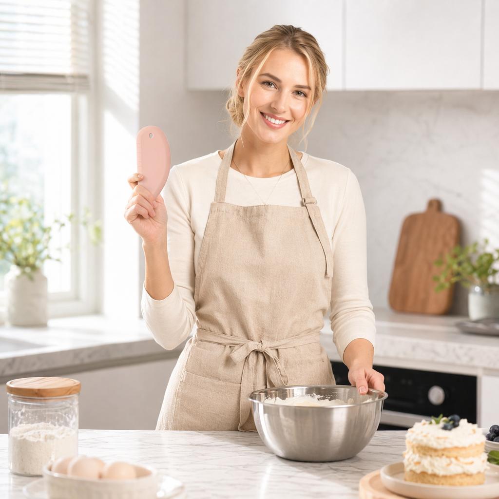 Spatola per Torte in Silicone con Scala di Misura Strumento per la Cottura Spatola Flessibile per Impasto Spatola per Crema per Glassa Liscia e Gestione dell'Impasto Accessorio da Cucina