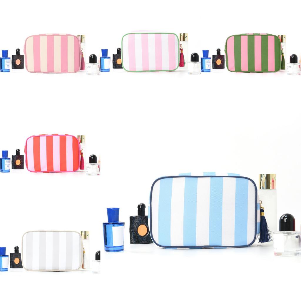 Cosmetic Bag With Striped Tassels Waterproof Travel Organizer For Women