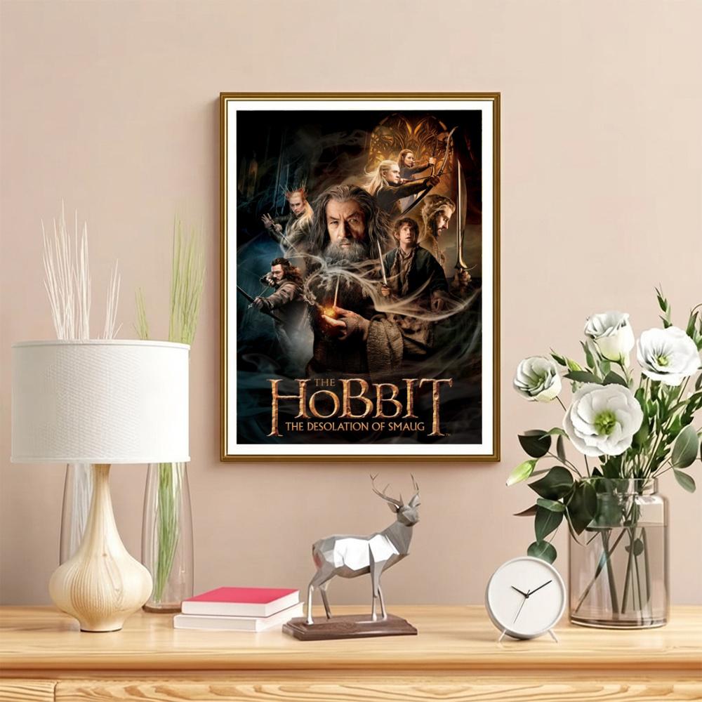 Hobbit Movie Poster 5D Diy Diamond Painting Round Diamond Mosaic Suitable For Beginners Diamond Painting Rhinestones Gift Frameless