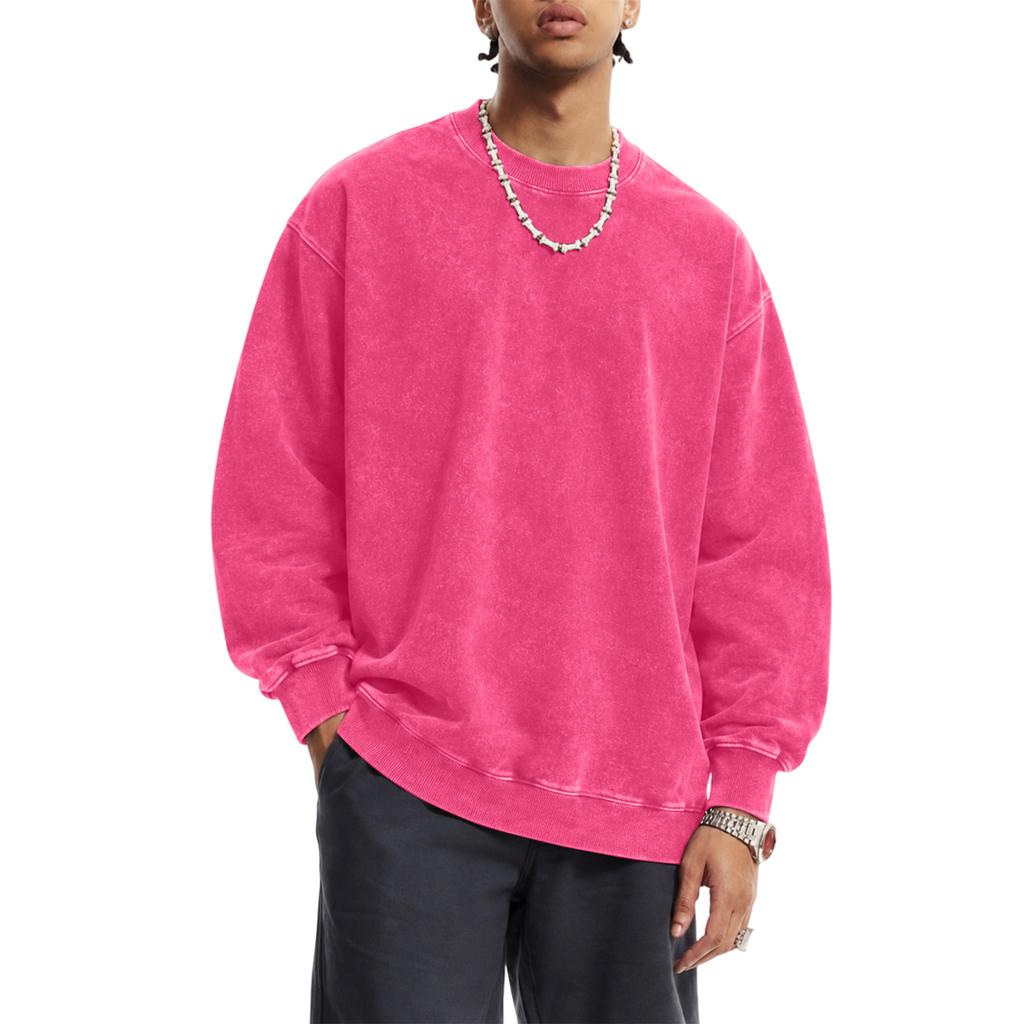 Men's Long Sleeve Distressed Neck Casual Top for Everyday Wear
