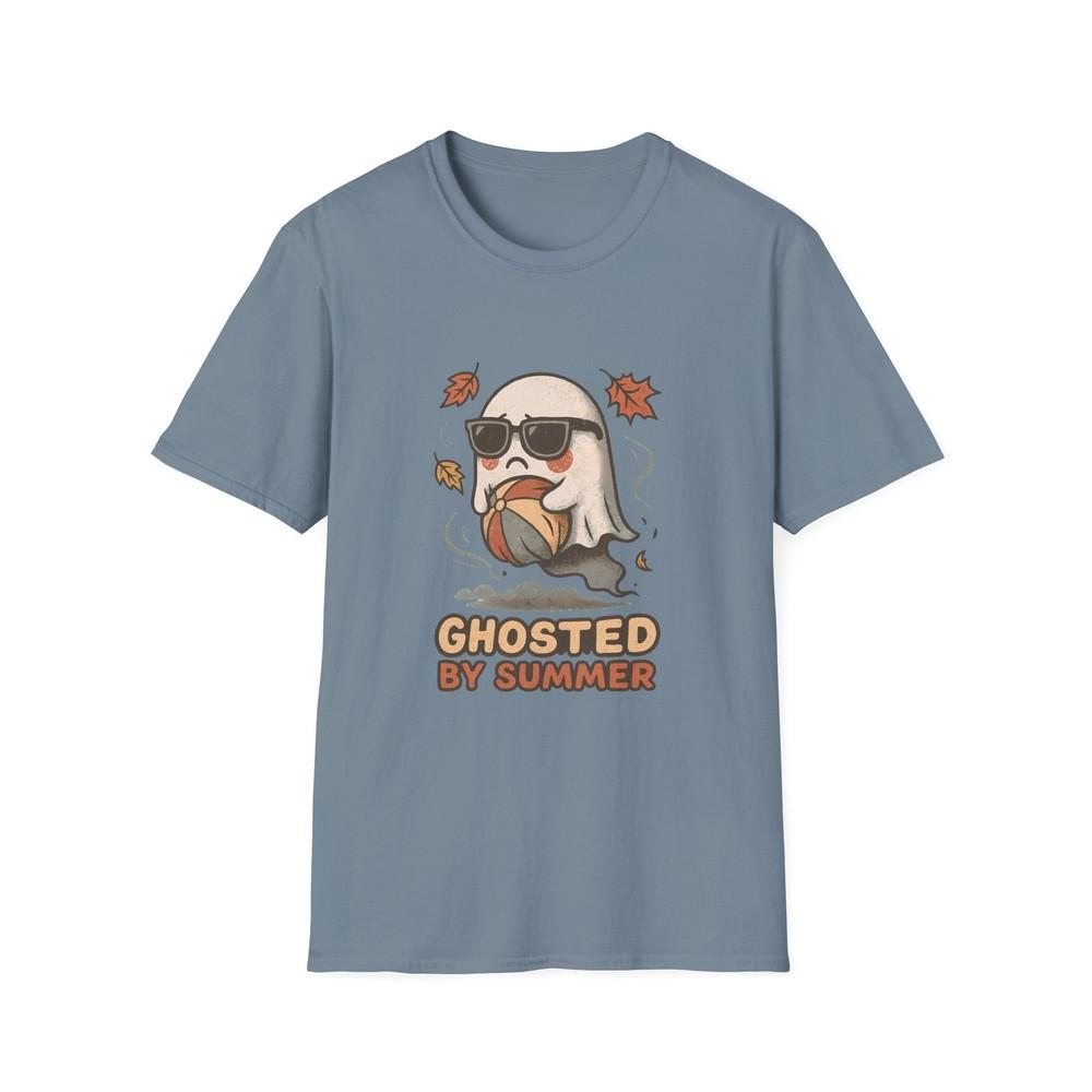 

Unisex Softstyle T-Shirt Pouty Ghost Sunglasses Ball Autumn Leaves Funny Fall 3XL