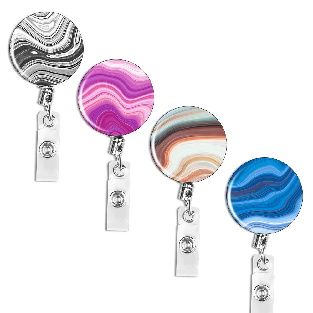 Set Creativo di Portachiavi Retrattili per Ufficio - Cavo d'Acciaio Anti-Perdita in 4 Pezzi