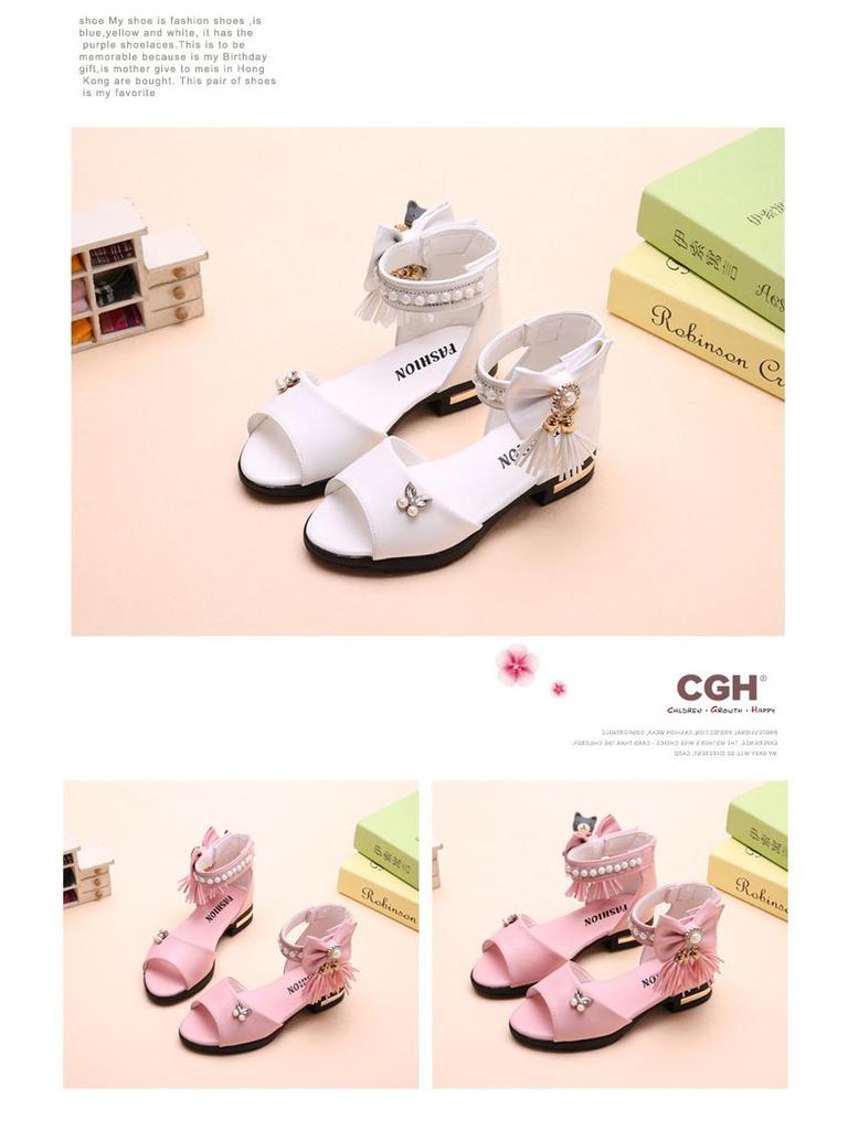 Girls' Summer Princess Sandals 2025 - Korean Style Roman Soft Sole for Middle & Big Kids