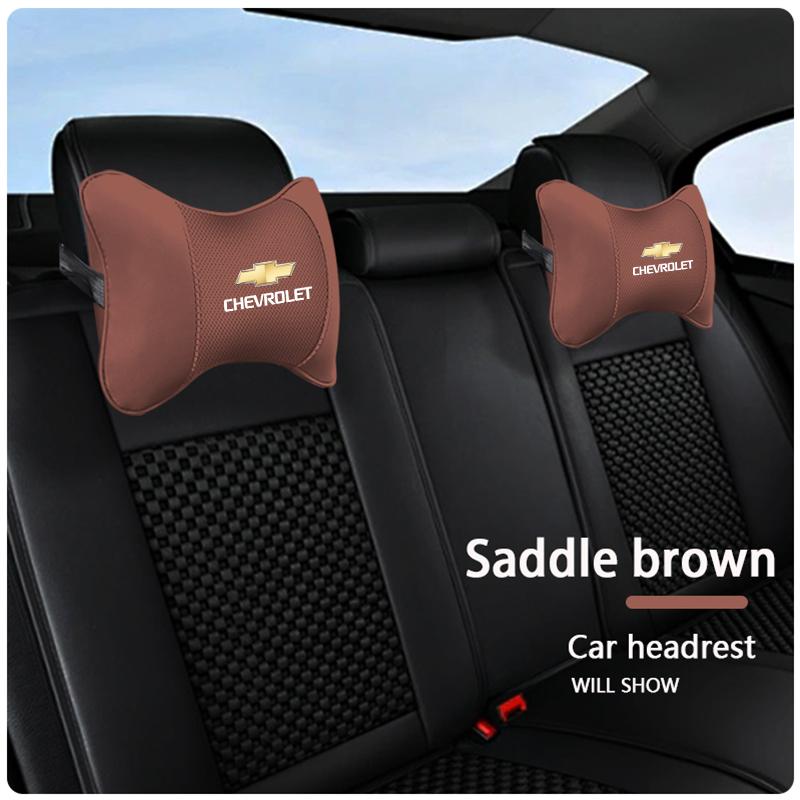Leather Car Seat Headrest Memory Foam Comfort Neck Pillow Auto Interior For Chevrolet Bolt Impala Sonic Trax Niva Captiva Malibu
