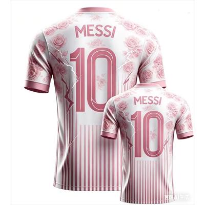 T-shirt Manches Courtes Football Messi N°10 d'Été Surdimensionné Mode Streetwear Athlétique Quotidien Hauts Vêtements Enfants