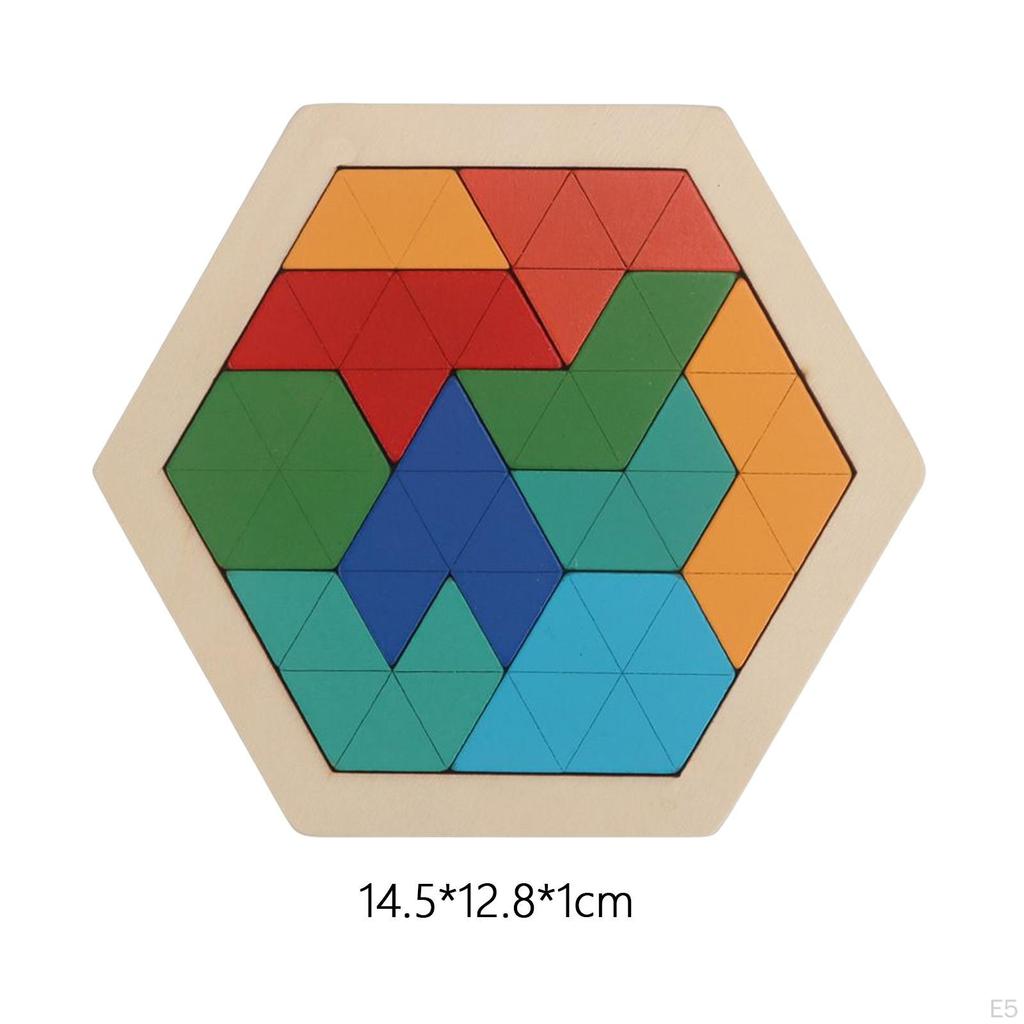 Educational Puzzles Blocks, Logical Game ,Colorful Wood Brain Teasers Toy, for Creativity