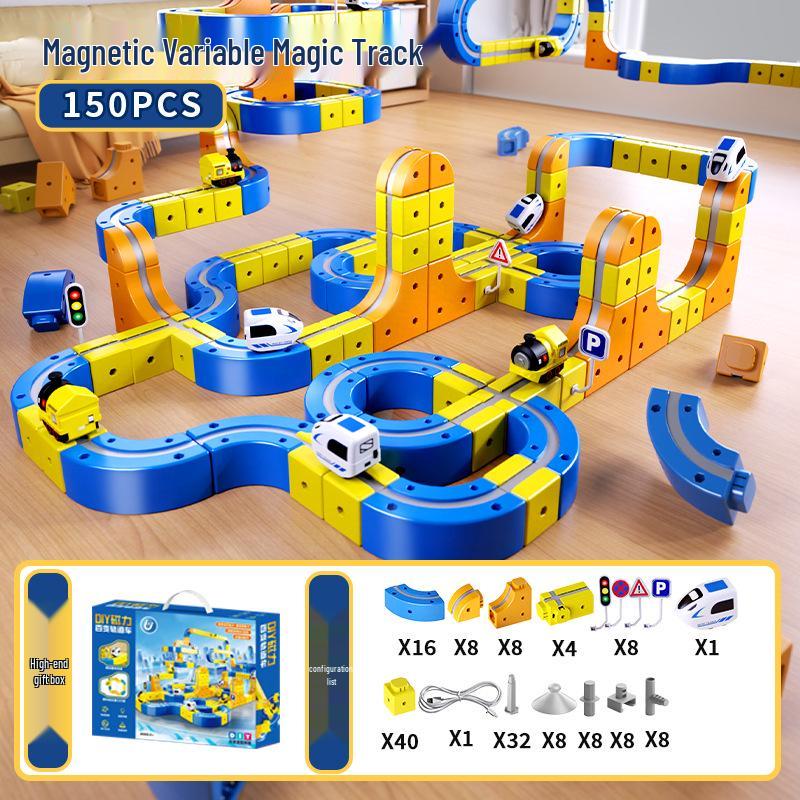 International Children's Educational Magnetic Building Blocks High-speed Rail Toy Train.