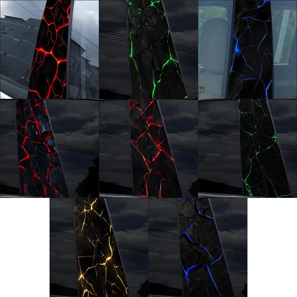 Ideal For Car Enthusiasts 3D Car Decal Car Door Pillar Easy Installation Waterproof Sticker Fashionable Car Decoration