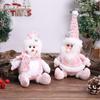 Sitting Knitted Elk Snowman Doll Realistic Christmas Pink Doll Decorations  Kids Birthday Christmas
