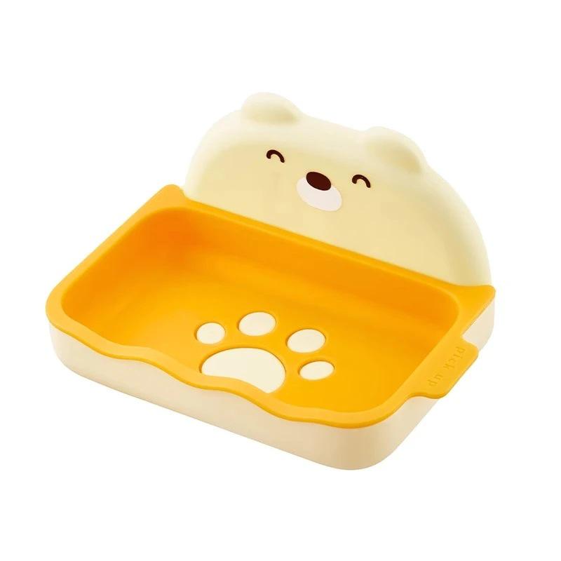 Newcomer Special: Punch-Free Double-Layer Cartoon Bear Soap Dish & Wall Storage Rack with Free Shipping