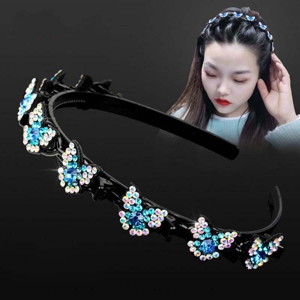Eleganter Damen Schmetterlings-Haarreif Süßes Haarband Mode Strass Stirnband für Pony Damen