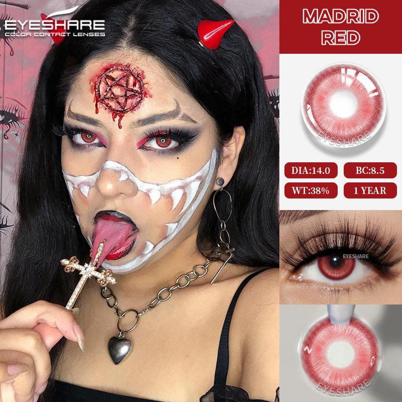 Eyeshare 1 Paar natürliche, nicht verschreibungspflichtige, farbige Cosplay-Augenlinsen, jährliche Kosmetik, Cosplay-Farblinsen