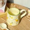 Cute Ceramic Mug with Star Spoon and Bowknot Design