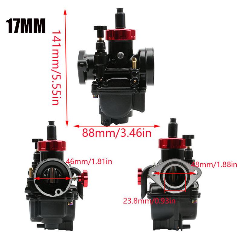 Motorcycle Alconstar PE 17/19/22/24/26/28/30mm Flange Carburetor for 2T 4T Engine Carburetors with Main Jets For Racing