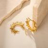 Trendy Round Stainless Steel Hoop Earrings for Women Simple Gold Color Earring Waterproof Ear Piercing Zircon Birthday Gifts