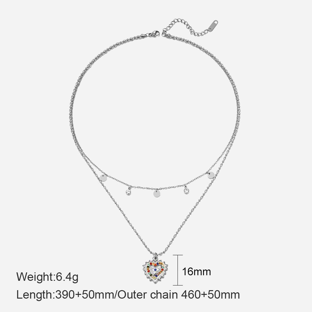 Vintage French Twisted Star Moon Pendant Necklace For Women Fashion Titanium Steel Chain