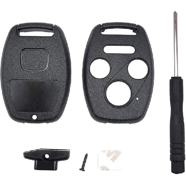 3+1 Buttons Replacement Key Fob Cover Case fit for Honda 2003-2012 Accord 2006-2013 Civic EX 2009-2015 Pilot 2005-2006 CR-V Ridgeline Odyssey Keyless