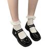 Scarpe in Pelle Nere e Bianche Stile Giapponese per Studenti - Adatte per Uniformi Scolastiche e Esibizioni Corali