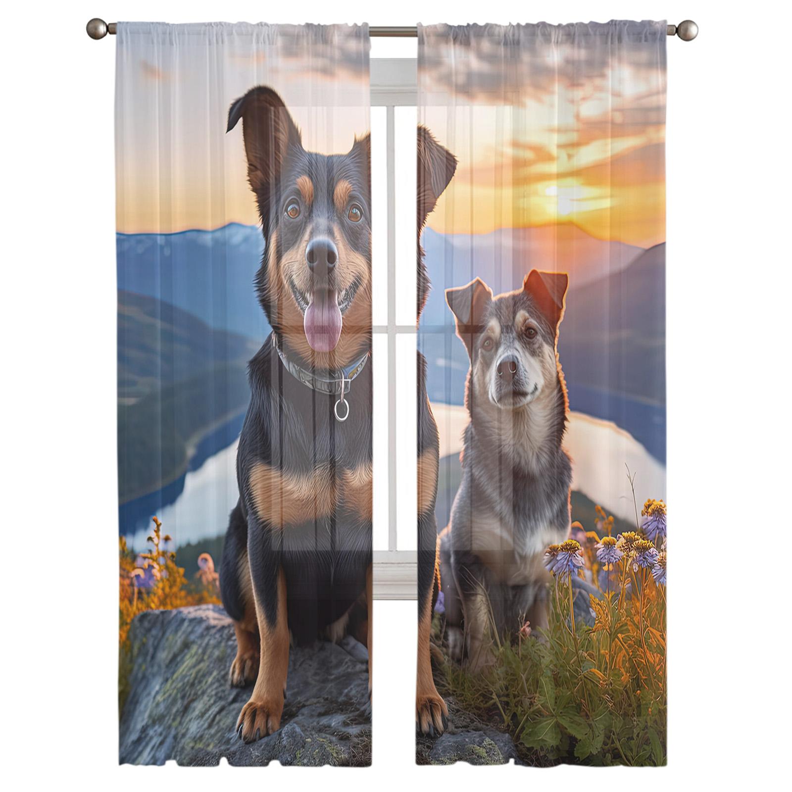 Gouhuacong Горный Пик Небо Облако Река Оконные Шторы Для Гостиной Спальни Кухни Шифоновые — фото 2