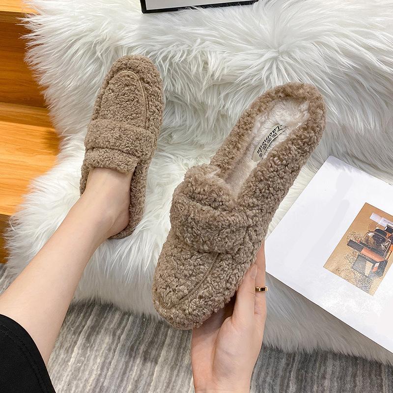 Women's Winter Warm Outdoor Shoes British Style White Snow Boots Casual Flats