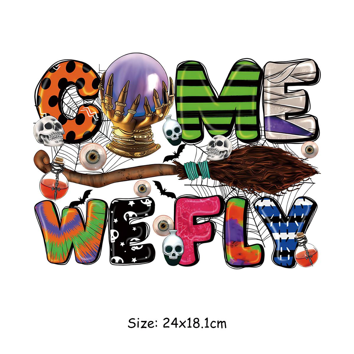 

Хэллоуин Буквы Тканевые Нашивки Винил A-Level Моющиеся Толстовки Топы Термопресс Нашивки Для Одежды