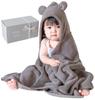 Imabari Towel Whipwhip Baby Bathrobe for Boys and Girls (Brown)