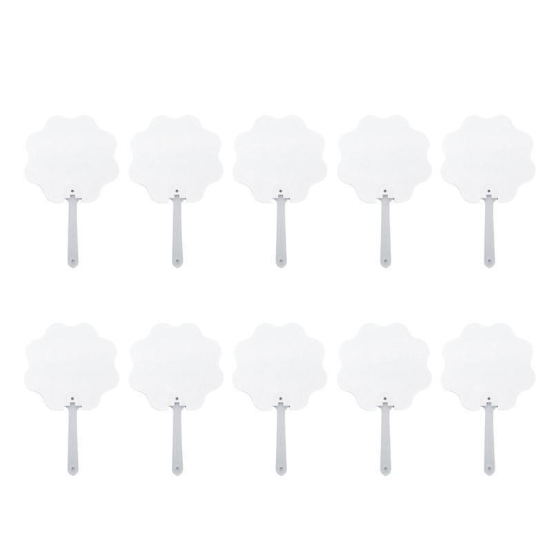  10 Count Handheld Fan with Sublimations Blank for DIY Projects for Weddings and Event