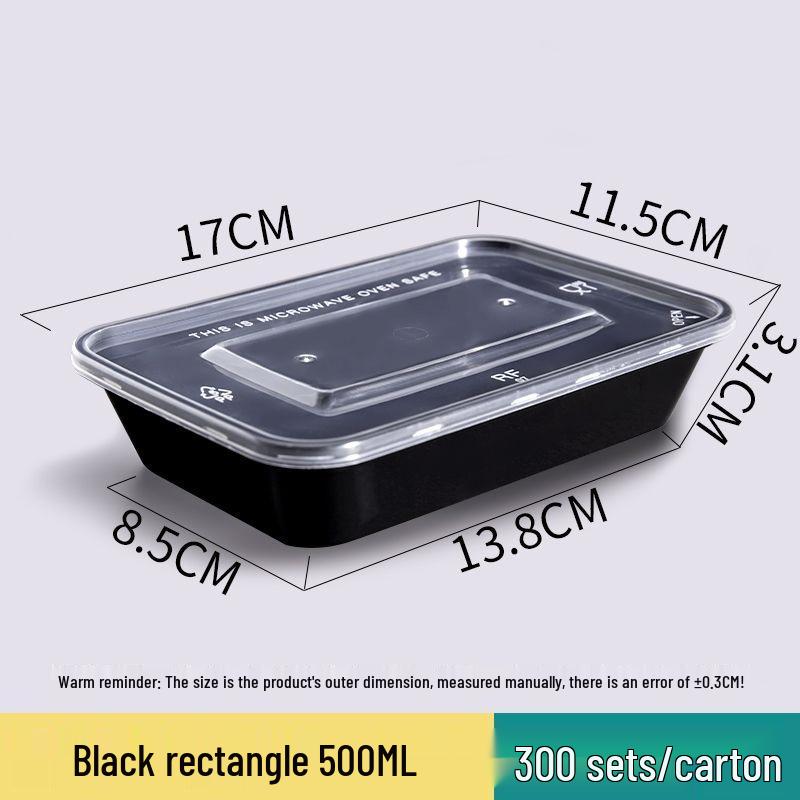 Disposable 750ml Rectangular Takeaway Box with Lid - Thickened Transparent Plastic Lunch/Fruit/Fast Food Container