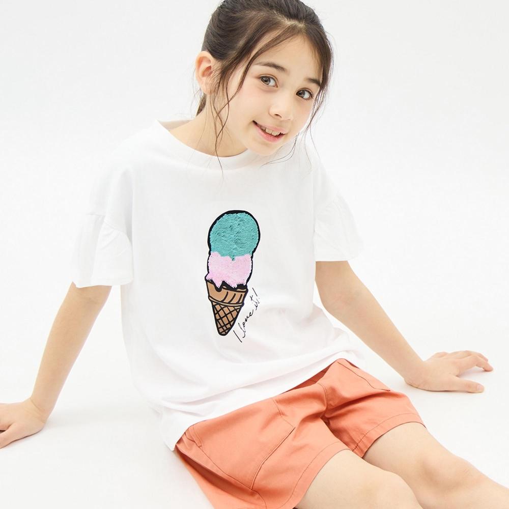 

GU by Uniqlo GIRLS Футболка с короткими рукавами и мороженым +X
