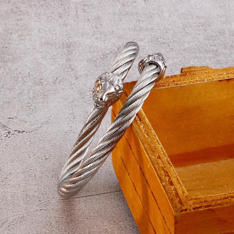 Creative Buweiya Wolf Head Open Bracelet Personalized Men 'S Titanium Steel Bracelet Jewelry 