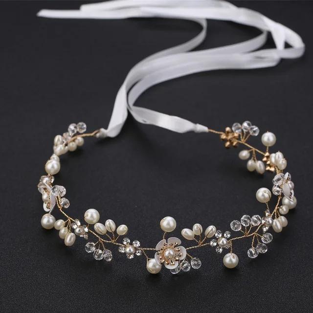 Korean Fashion Imitated Pearl Crowns Girls Bridal Wedding Headband Floral Flower Headband for Girls Adult Hair Accessories