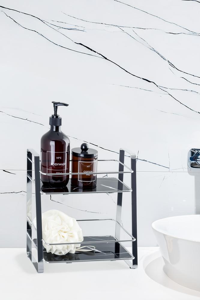 AWD INTERIOR 2014 standing shelf black marble 2 shelves