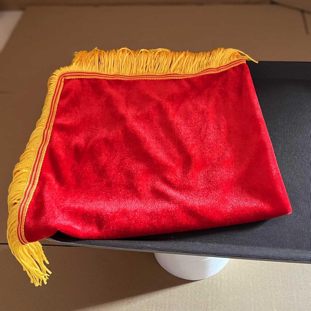 Roter Samt Satin Quaste Jubiläumszeremonie Tablett Tuch