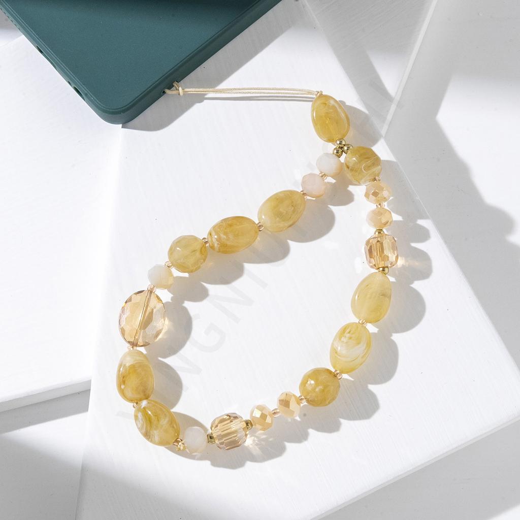 ins style color acrylic stone mix and match mobile phone chain fashion creative DIY mobile phone case pendant