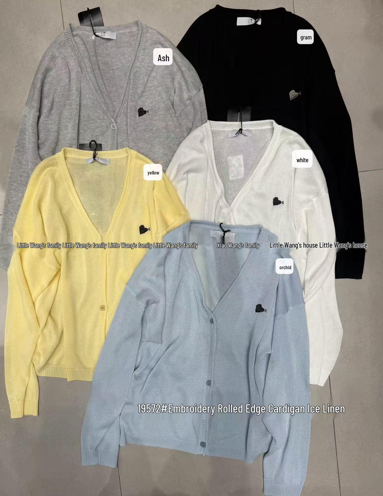 

Кардиган вязаный большого размера в корейском стиле от Xiao Wang 19572 с узором в виде сердец и подвернутыми манжетами One Size синий