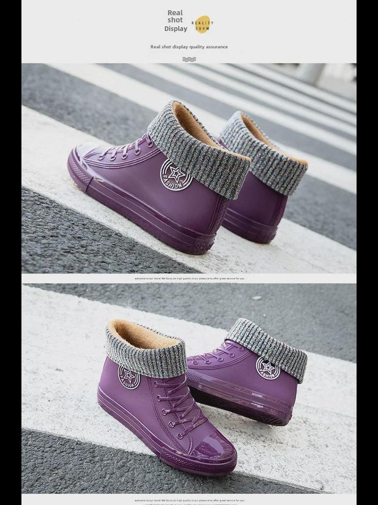 Dámské nepromokavé ležérní nízké holínky - Trendy protiskluzová obuv pro venkovní nošení