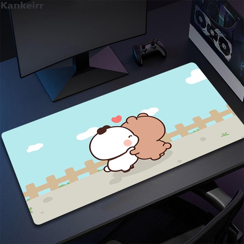 Super Cute Bear Cartoon Deskpad Office Computer Desk Mat Keyboard Big Mouse Pad Laptop Cushion Nonslip for PC Kawaii Desk Pad