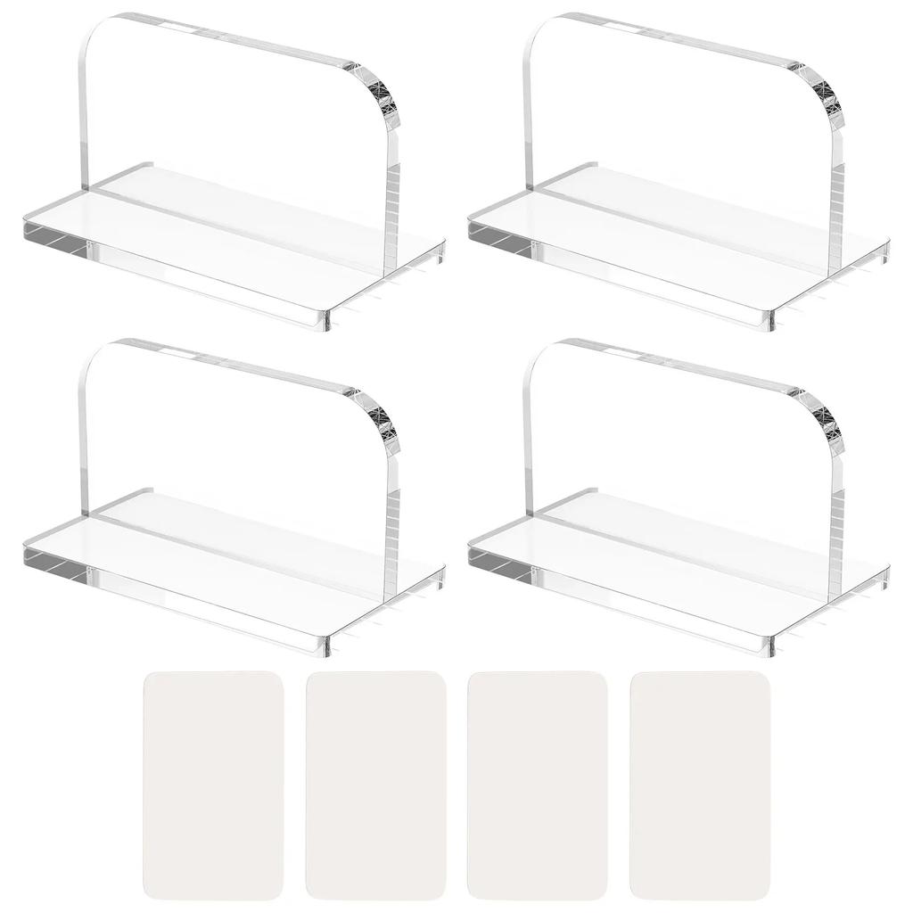 4Pcs Aquarium Lid Handle Acrylic Fish Tank Cover Handle Transparent Fish Tank Lid Handle Adhesive Tank Lid Replacement Fish Tank
