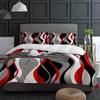 Stereo Abstract Line Gradient Red 3pcs Bedding Set For Double Bed Home Textile Duvet Cover Quilt Cover Pillowcase