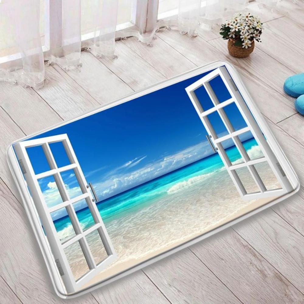 1pc Ocean Beach Landscape Door Mat NonSlip Rug Living Room Bedroom Kitchen Entrance Door Mat Inside Outside Durable