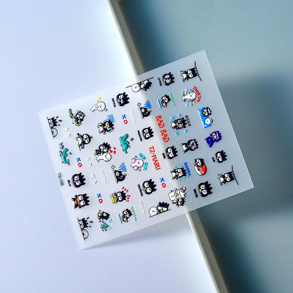 Waterproof 5D Cute Penguin Anime Nail Stickers