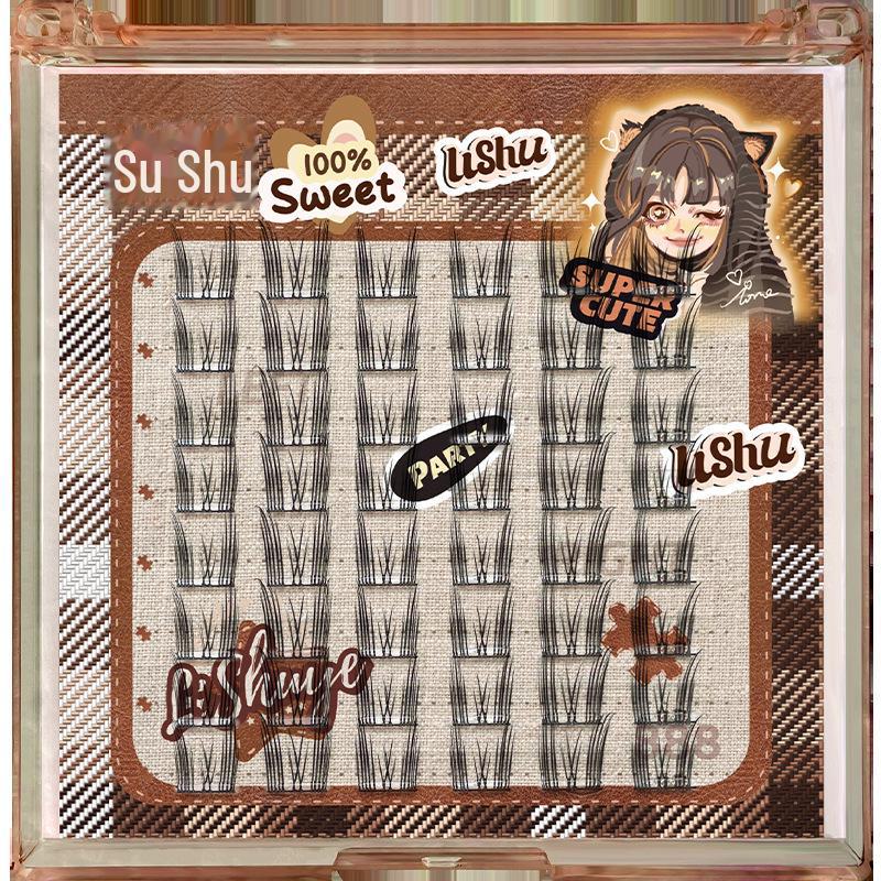 Lishu Fairy Cat Ear Natural False Eyelashes - Beginner-Friendly and Glue-Free
