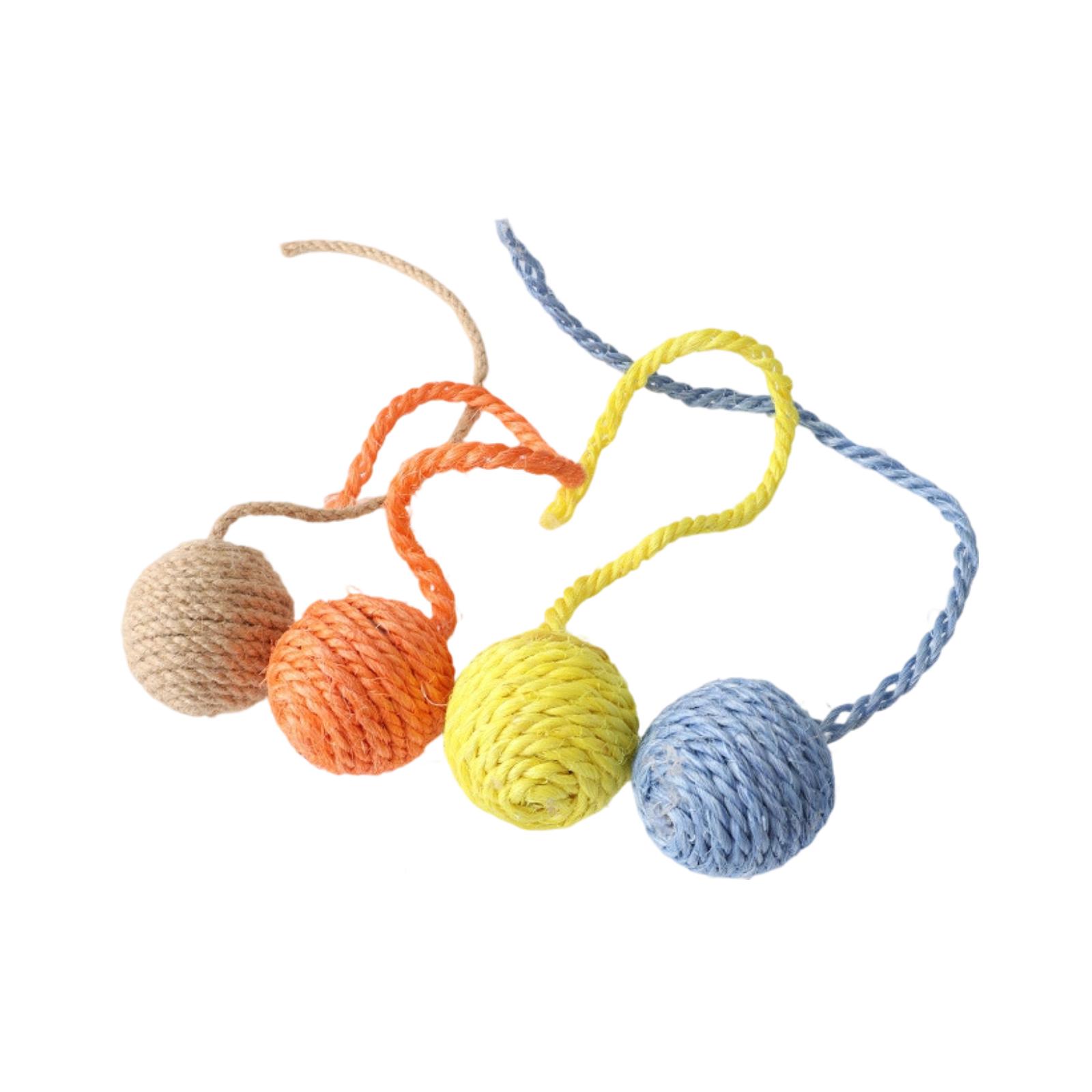 Sisal Ball Set Scratch Resistant Interactive Self-Playing Toy Balls