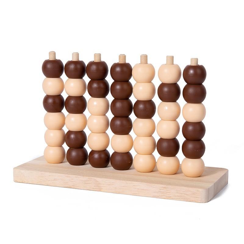 Montessori Wooden Vertical Plate Three-Dimensional Gravity Gobang Set Column Matching Logical Thinking Training Toy