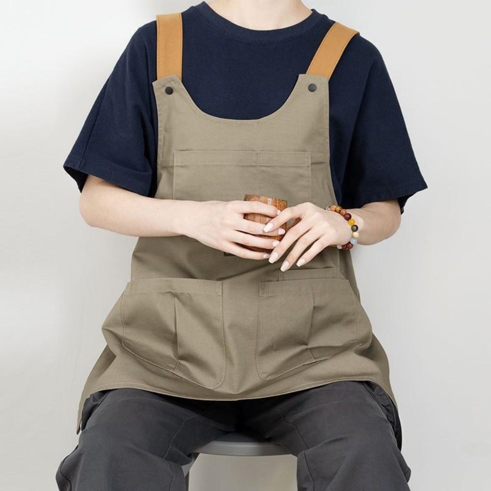 Wind Resistant Loose Apron Polyester BBQ Apron Work Clothes Kitchen Apron  Restaurant