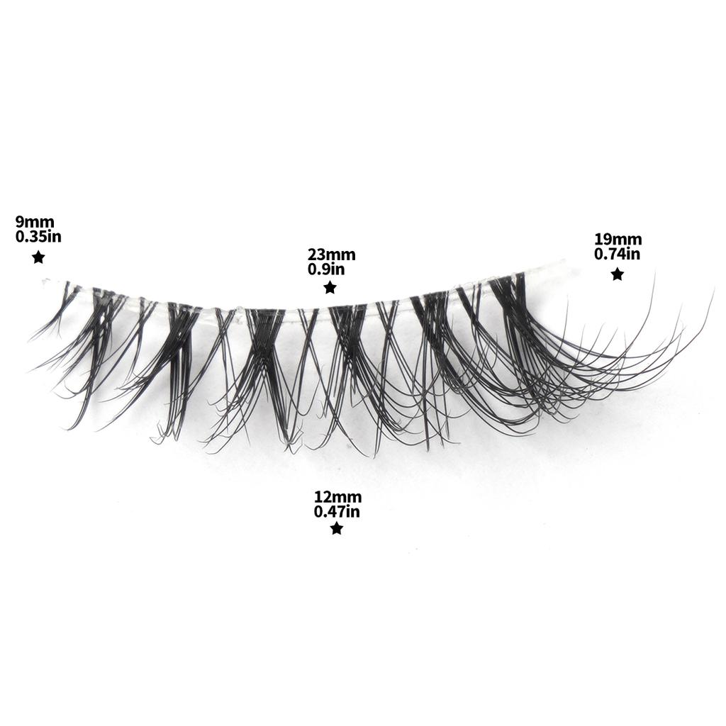 Half EyeLashes 5 Pairs Manga Lashes Clear Band Natural False Crisscross Eyelashes Wispy Short Cat Eye Eyelash Extension