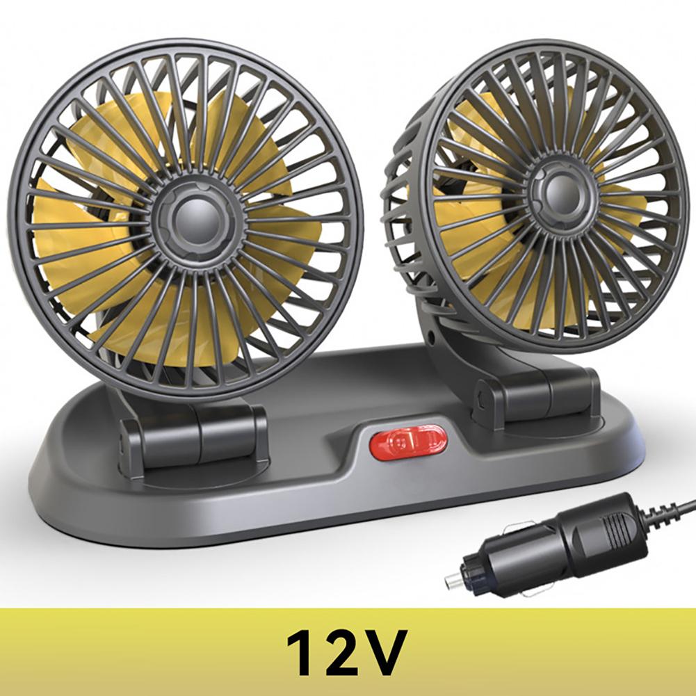 Portable Car Cooling Fan, 360 Degree Rotatable Dual Head Fan With 2 Speed, 360 Degree Rotatable Vehicle Fan For Sedan SUV RV Boat Auto Golf Carts 12V#0